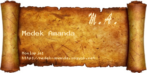 Medek Amanda névjegykártya